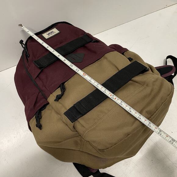 Vans Planned Pack 3 Skate Backpack Board Straps Maroon Red Canvas Bag - Picture 5 of 7